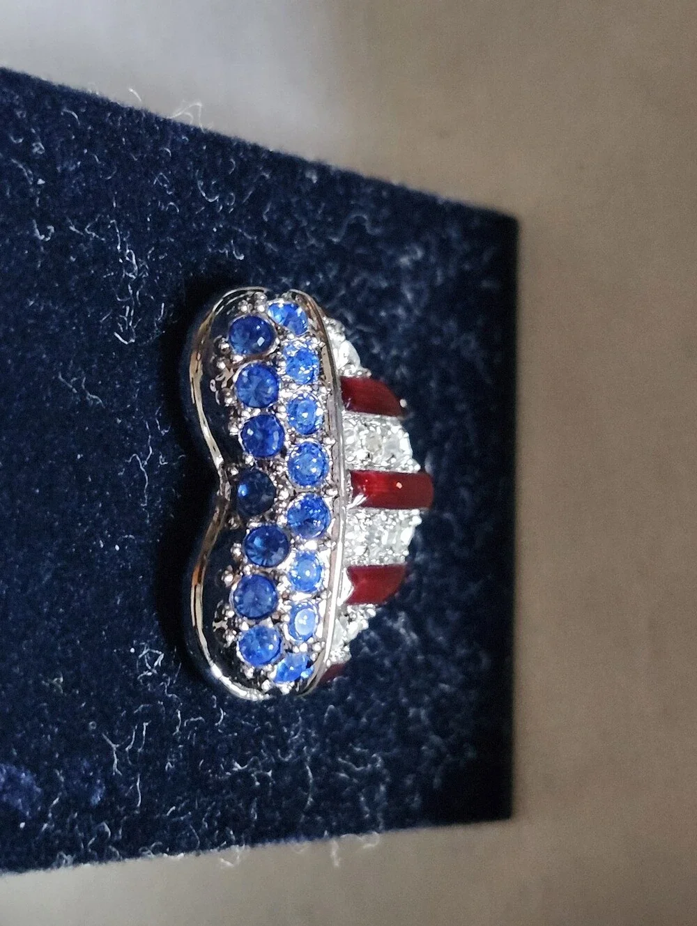 Swarovski Brave Heart Flag Crystal Pin